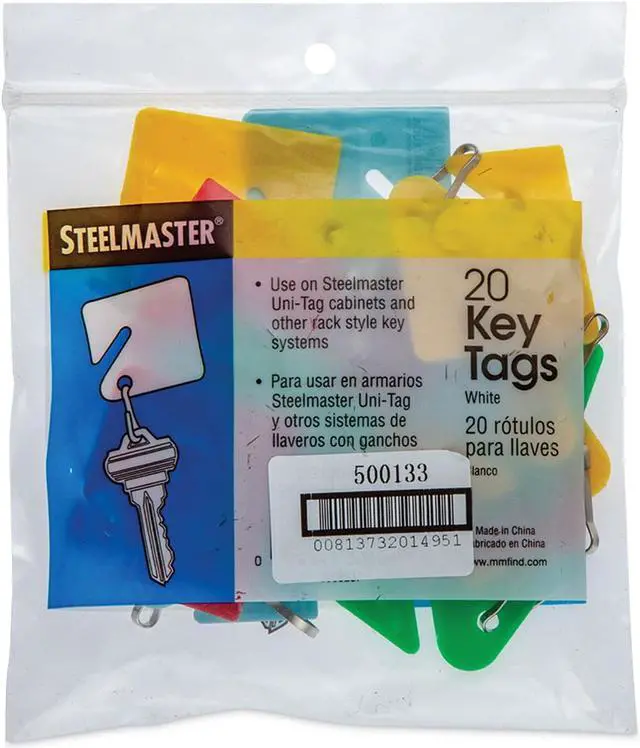 Main image of Key Tags Blue/Green/Red/Yellow 20/Pack 3 Packs/Carton 500133