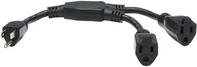 Main image of Tripp Lite 1ft Extension Cord Y Splitter NEMA 5-15P to 2x NEMA 5-15R Black
