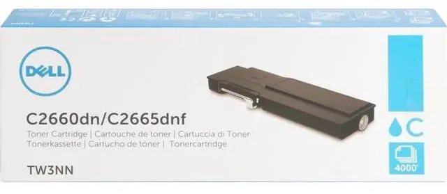 Alt view image 6 of 6 - Dell High Yield Cyan Toner Cartridge (OEM# 593-BBBT) (4 000 Yield) TW3NN