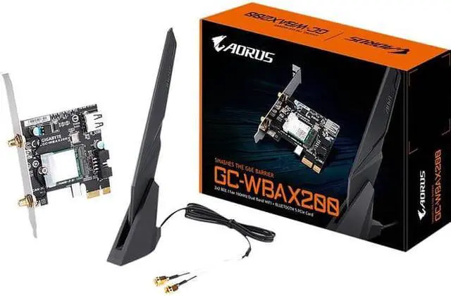 Alt view image 2 of 7 - gigabyte gc-wbax200 2x2 802.11ax dual band wifi + bluetooth 5 pcie expansion card