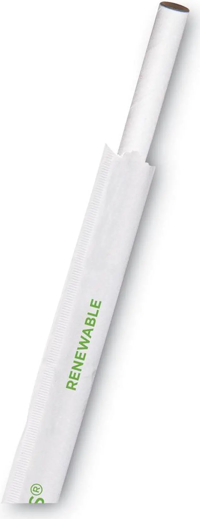 Alt view image 2 of 2 - Eco-Products EPSTP76WHT Wrapped Jumbo Paper Straws, 7.75" Length - Paper - 500 / Pack - White