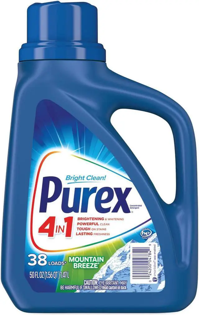 Alt view image 6 of 7 - Purex 04784 Ultra Concentrated Laundry Detergent, 50 oz, Clear, Mountain Breeze, Liquid