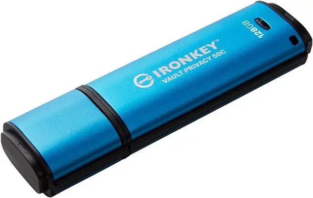 Main image of Kingston Ironkey Vault Privacy 50 USB-C 128GB AES 256 Encrypted Flash Drive