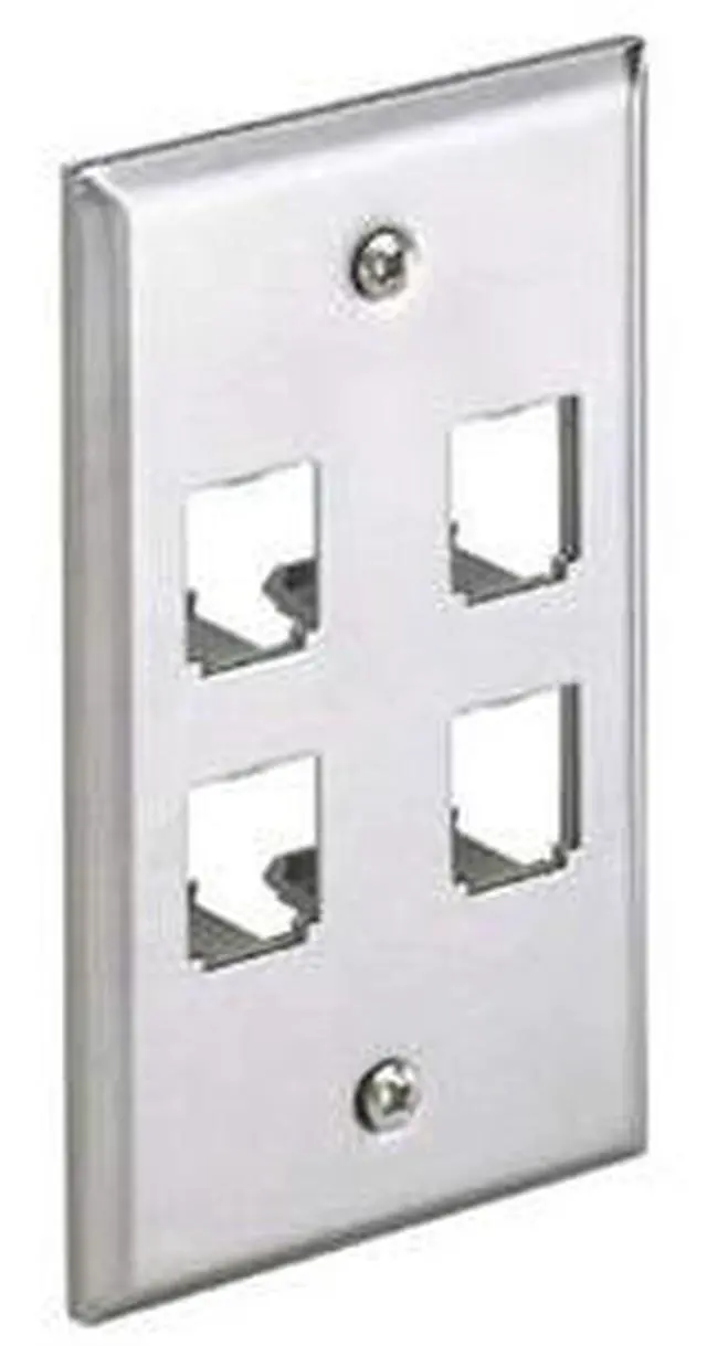 Alt view image 2 of 3 - Panduit Mini-Com 4 Sockets Single Gang Faceplate CFP4SY
