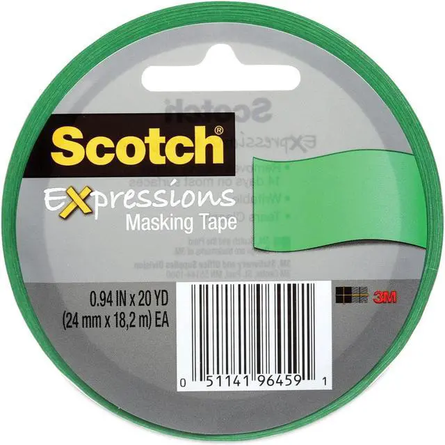 Alt view image 10 of 12 - Scotch Expressions Masking Tape, .94" x 20 yds, Primary Green