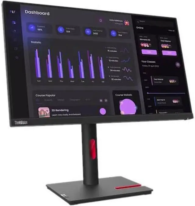 Main image of Lenovo ThinkVision T24i-30 23.8" Full HD LCD Monitor - 16:9 - Raven Black - 24" Class - In-plane Switching (IPS) Technology - 1920 x 1080 - 16.7 Million Colors - 250 Nit - 4 ms - 60 Hz Refre