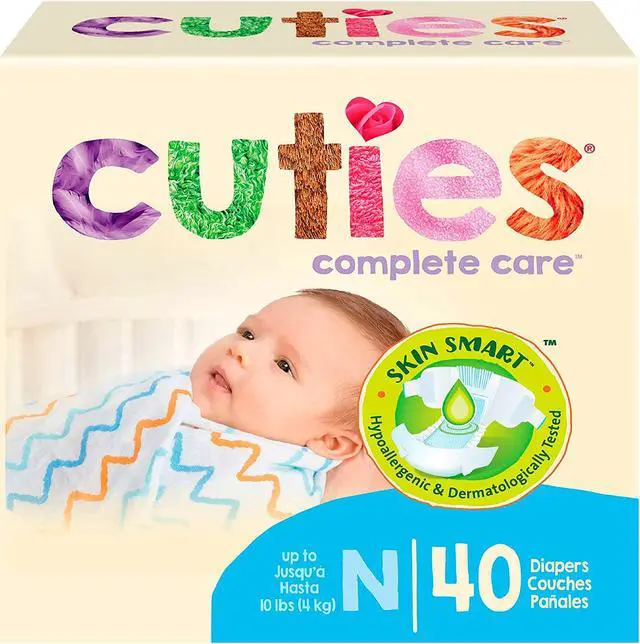 Main image of First Quality 27003100 Assorted Animal Prints Cuties Complete Care Diapers Size 0 - Pack of 40