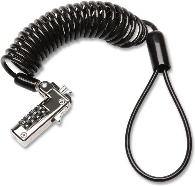 Alt view image 3 of 7 - Kensington Cable Lock - Resettable - 4-digit - Plastic, Carbon Steel - 5.91 ft - For Notebook
