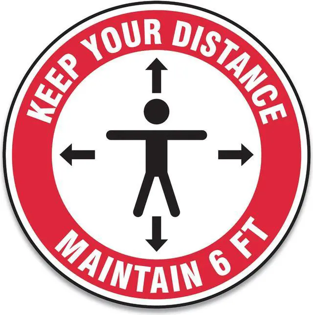 Alt view image 2 of 2 - Alpine Accuform Slip-Gard Social Distance Floor Signs 17"" Circle ""Keep Your