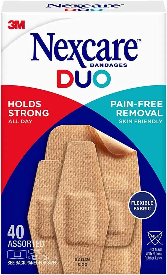 Alt view image 2 of 11 - Nexcare DUO Bandages Assorted 40/Pack (DSA-40)