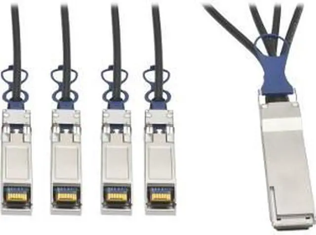 Alt view image 11 of 11 - TRIPP LITE N281-03M-BK 40GbE QSFP+ to 10GbE SFP+ Passive Copper Breakout Cable 3M 10'