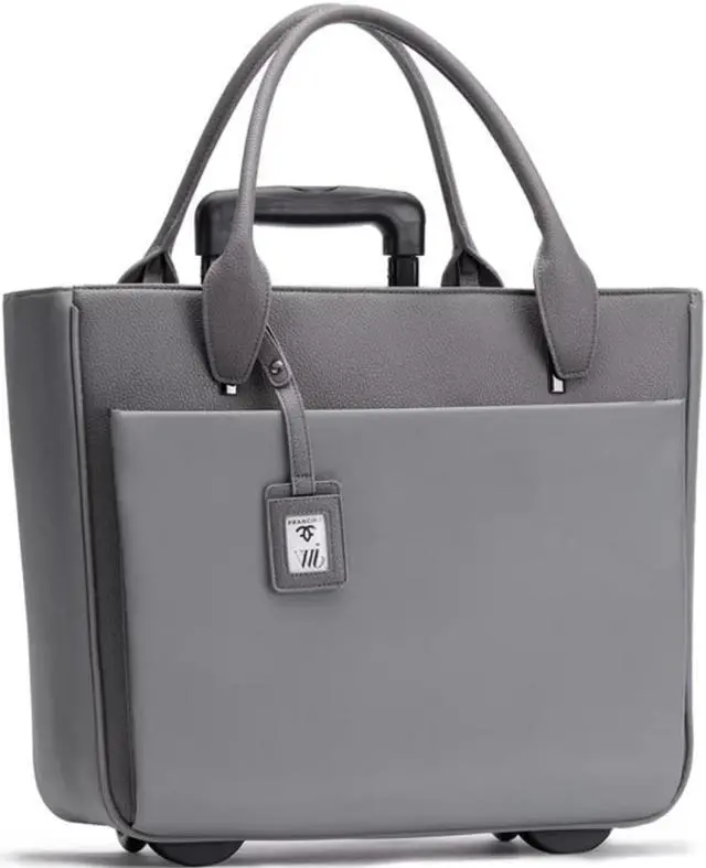 Alt view image 5 of 6 - Florence Gray Rolling Tote for 17.3" Laptop