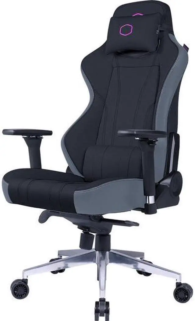 Alt view image 2 of 3 - Cooler Master Caliber X1C Gaming Chair - Cooling Comfort & Performance - 360° Swivel, Reclining High Back, Armrests, Headrest, Lumbar Support - PU Leather (CMI-GCX1C-BK)