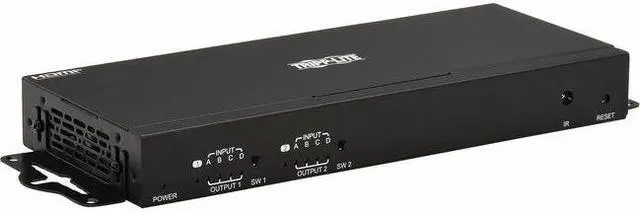 Main image of Tripp Lite 4x2 HDMI Matrix Switch/Splitter with Remote Control and Multi-Resolution Support, 4K 60 Hz, HDR, 4:4:4, TAA - 3840 x 2160 - 4K - 1080p2 x 2 - Display, Digital Signage, Computer, Blu-ray Dis