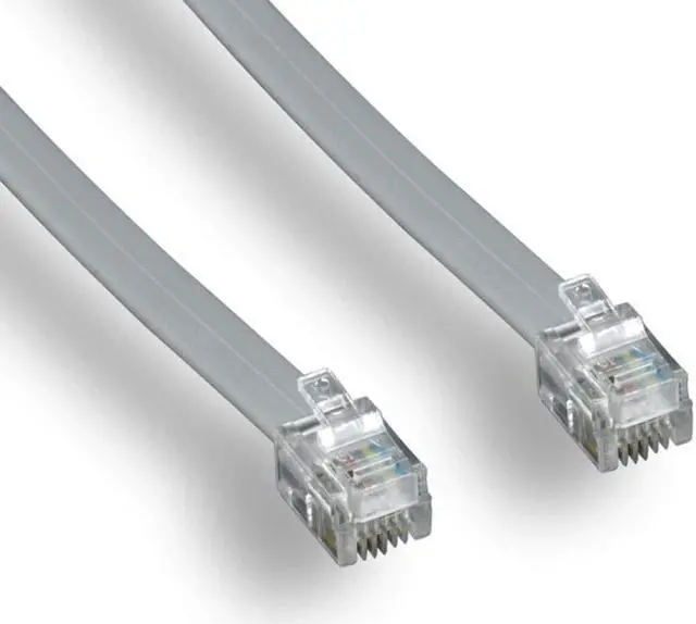 Alt view image 7 of 9 - Monoprice Landline Telephone Cable - 7 Feet - RJ11(6P4C) Straight for Data