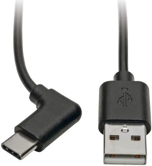 Alt view image 7 of 7 - Tripp Lite 3ft USB 2.0 Hi-Speed USB-A to Right Angle USB-C M/M Cable