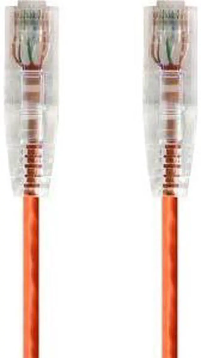 Alt view image 10 of 13 - Monoprice Cat6 Ethernet Patch Cable - 7 feet - Orange | Snagless RJ45 Stranded 550MHz UTP CMR Riser Rated Pure Bare Copper Wire 28AWG - SlimRun Series