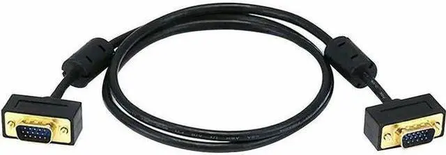 Alt view image 11 of 14 - Monoprice Ultra Slim SVGA Super VGA Male to Male Monitor Cable - 3 Feet With Ferrites | 30/32AWG, Gold Plated Connector