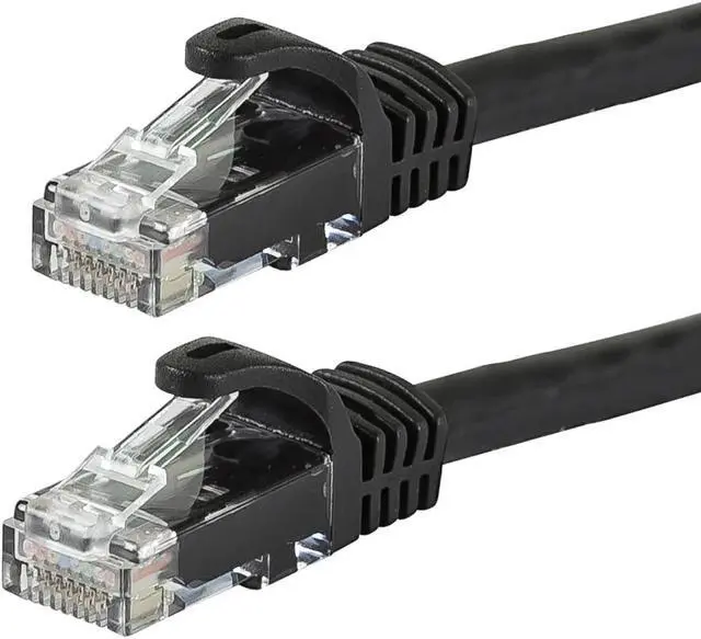 Alt view image 11 of 14 - Monoprice Cat5e Ethernet Patch Cable - 5 Feet - Black | Network Internet Cord - RJ45, Stranded, 350Mhz, UTP, Pure Bare Copper Wire, 24AWG - Flexboot Series