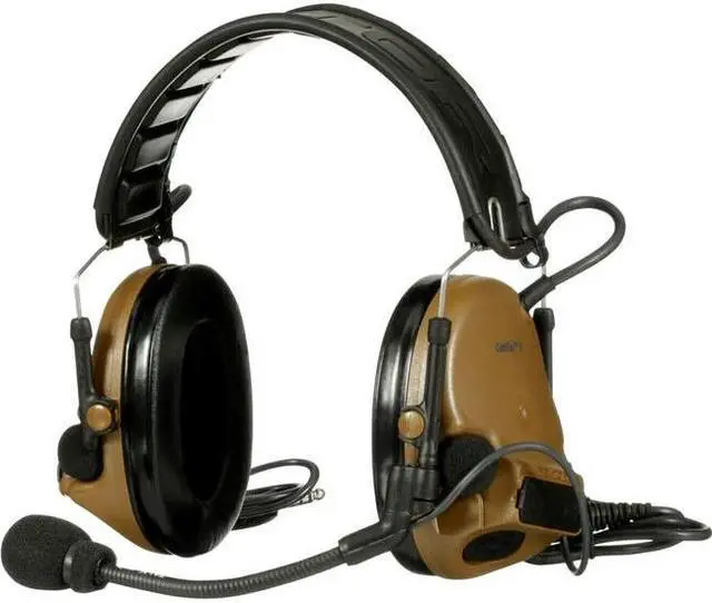 Alt view image 6 of 6 - 3M MT20H682FB-19 CY Tactical Headset,Foldable,Dual Lead,Brn