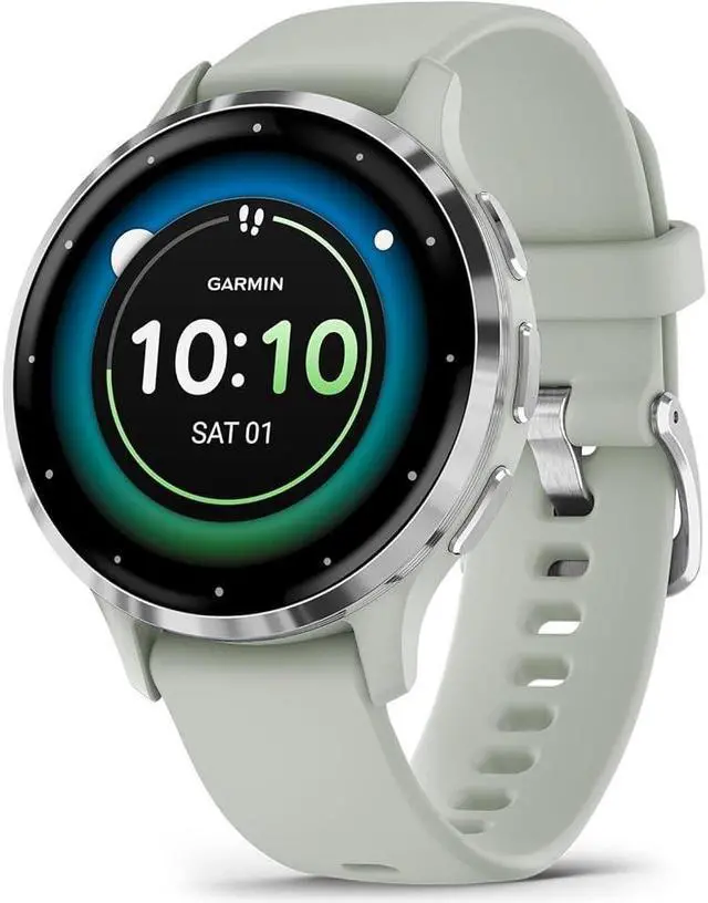 Alt view image 6 of 13 - Garmin Venu 3S, Silver Stainless Steel Bezel with Sage Gray Case and Silicone Band | Smart Watch 010-02785-01
