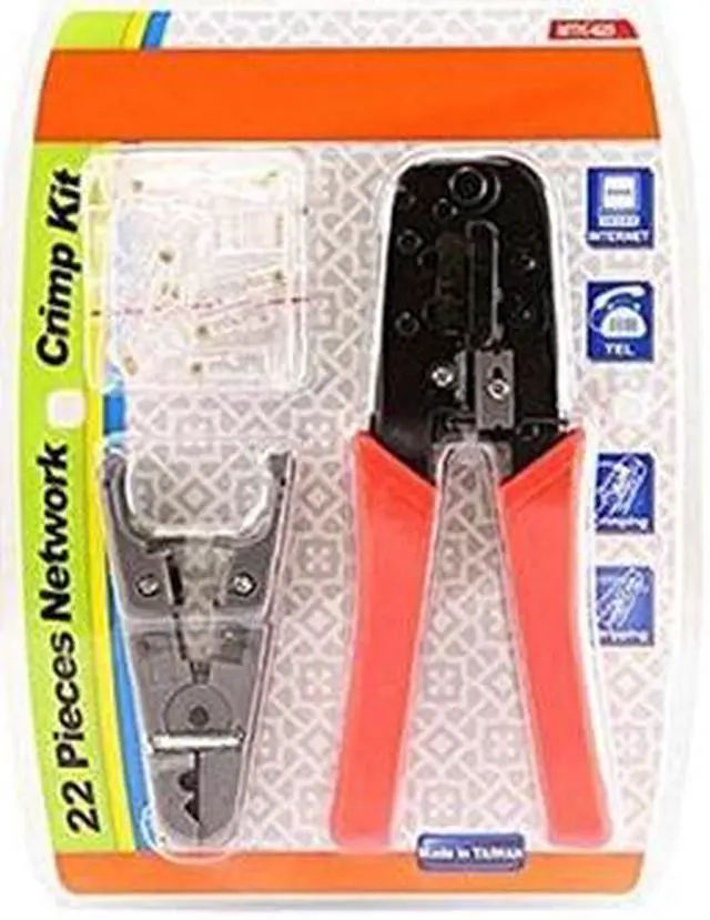 Alt view image 8 of 8 - Monoprice RJ-45/RJ11 Stripping and Crimping Tool Kit w/ Modular Plugs