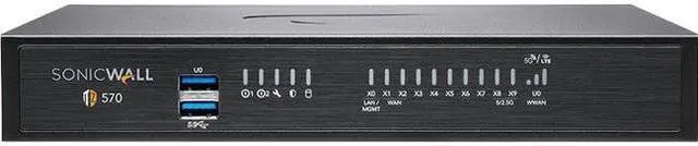 Main image of SonicWall TZ570P Network Security/Firewall Appliance - Intrusion Prevention - 8 Port - 1000Base-T - 5 Gigabit Ethernet - 512 MB/s Firewall Throughput - AES (192-bit), DES, MD5, AES (256-bit), 3DES, AE