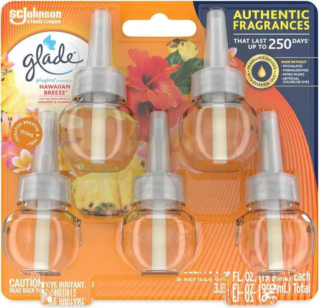 Alt view image 3 of 3 - Glade PlugIns Scented Oil Warmer Refill Hawaiian Breeze 0.67 Fl. Oz. 5/Pack (315181EA)