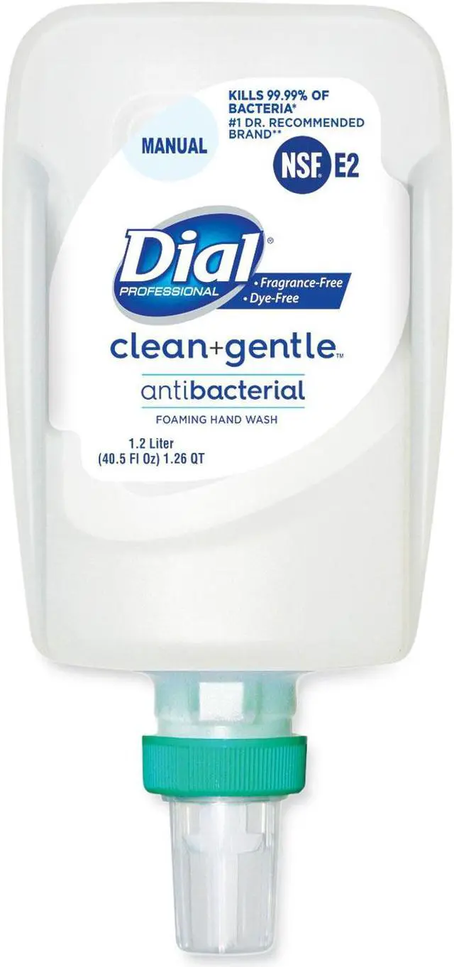 Alt view image 9 of 9 - Dial Professional Clean+Gentle Antibacterial Foaming Hand Wash Refill for FIT Manual Dispenser Fragrance Free 1.2 L 3/Carton 32100CT