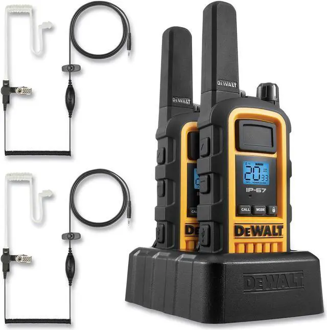 Main image of DEWALT 2W FRS Walkie-Talkies w/ Headsets Yellow/Black 2-Pack 1DXFRS800-SV1