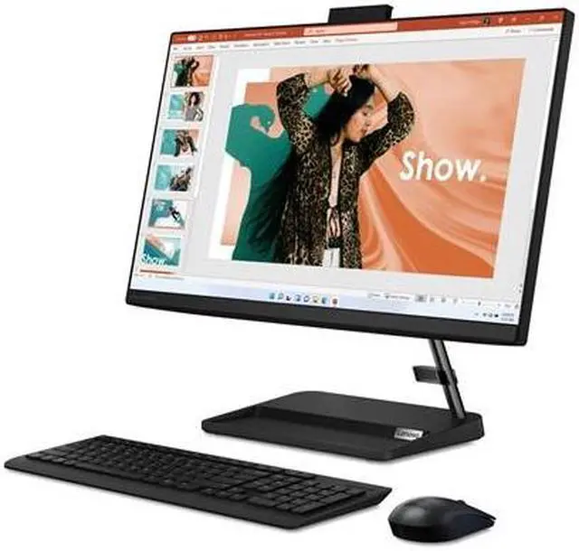 Main image of Lenovo IdeaCentre AIO 3i - (2023) - All in One Desktop - PC Computer - Mouse & Keyboard Included - 23.8" FHD Display - Windows 11-8GB Memory - 512GB Storage - Intel Core i3-1215U,Black