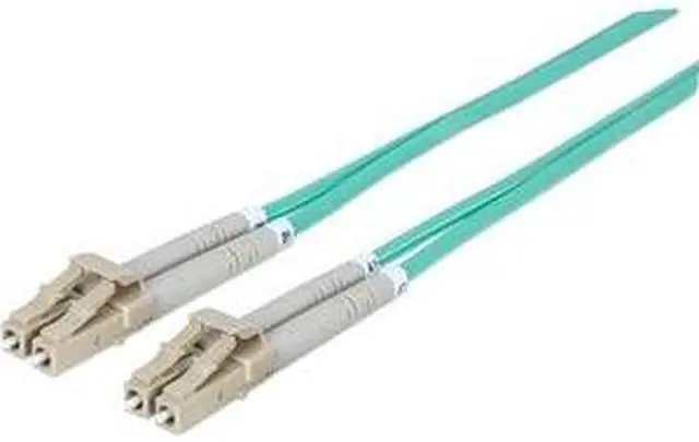 Alt view image 4 of 9 - Intellinet Fiber Optic Patch Cable, Duplex, Multimode, LC/LC, 50/125 Âµm, OM3, 5.0 m (14.0 ft.), Aqua