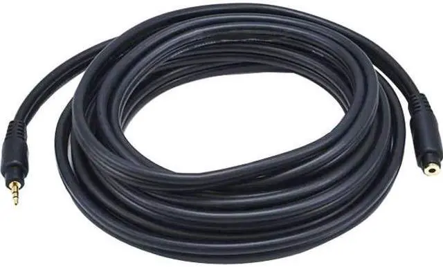 Alt view image 9 of 9 - Monoprice 15ft Premium 3.5mm Stereo Male to 3.5mm Stereo Female 22AWG Extension Cable (Gold Plated) - Black