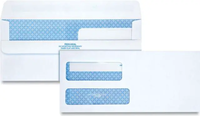 Alt view image 5 of 5 - Quality Park Redi-Seal Envelope Security #9 Double Window Contemporary White 250