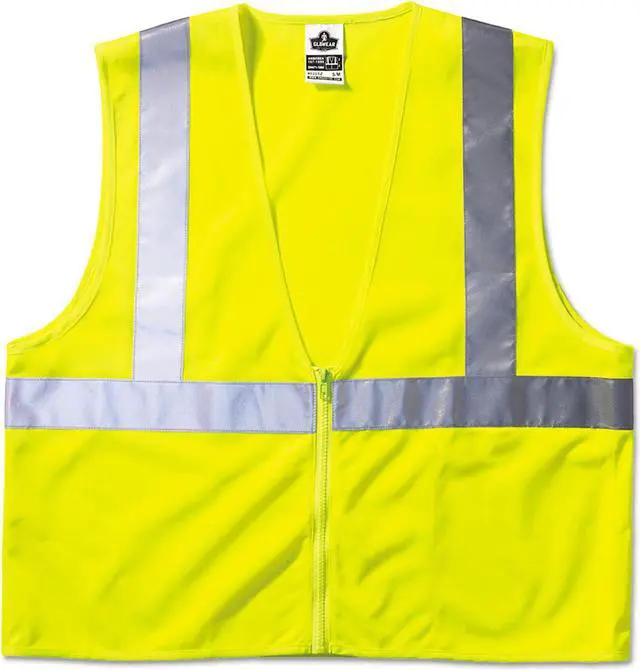 Alt view image 3 of 4 - Ergodyne GloWear 8210Z High Visibility Sleeveless Safety Vest ANSI Class R2 L/XL Lime (21055)