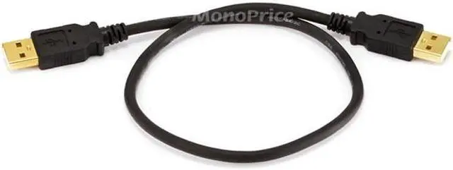 Alt view image 9 of 9 - Monoprice USB 2.0 Cable - 1.5 Feet - Black | USB Type-A Male to USB Type-A Male, 28/24AWG, Gold Plated for Data Transfer Hard Drive Enclosures, Printers, Modems, Cameras and More!