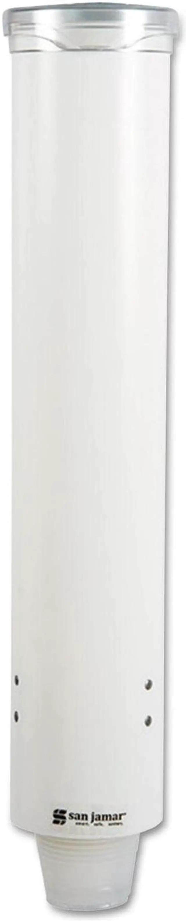 Alt view image 2 of 3 - San Jamar Small Pull-Type Water Cup Dispenser White C4160WH