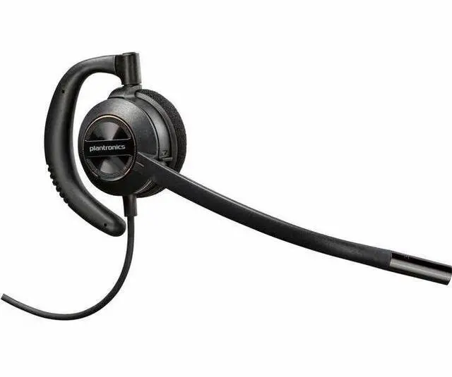 Alt view image 2 of 4 - Poly - Mono - Mini-phone (3.5mm) - Wired - 20 Hz - 16 kHz - On-ear - Monaural - Ear-cup - 2.92 ft Cable - Omni-directional, Noise Cancelling Microphone - Black