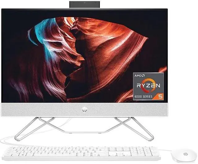 Alt view image 7 of 7 - HP All-in-One PC, 23.8" FHD Micro-Edge Touchscreen Display, AMD Ryzen 5 Processor, AMD Radeon Graphics, 12 GB RAM, 512 GB SSD, Windows 11 Home OS, Wi-Fi (24-cb1142, 2022)
Desktop Computer