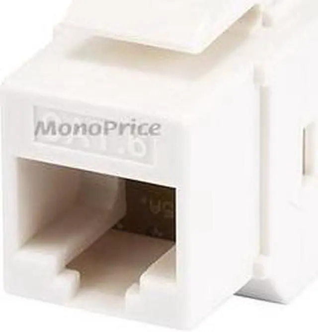 Alt view image 7 of 8 - Monoprice 8P8C RJ45 Cat6 Inline Coupler Type Keystone Jack - White, Fits All Standard Keystone Wall Plates And Panels