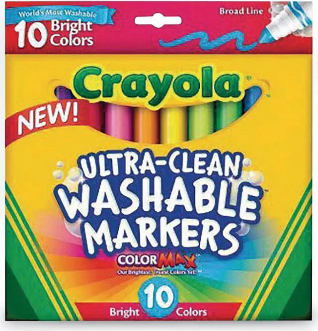 Alt view image 3 of 3 - Crayola Washable Broadline Marker 10pk - Bright