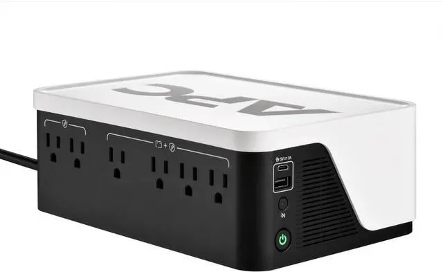 Alt view image 2 of 13 - APC UPS Battery Backup, 500VA Backup Battery with 4 Outlets, Type C USB Charging , BE500G3 Back-UPS