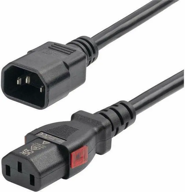 Main image of StarTech 4ft 1.2m Power Extension Cord IEC 60320 C14 to Locking C13 PDU Power Cord 10A 250V 18AWG UL Listed Components 87L38400POWERCORD