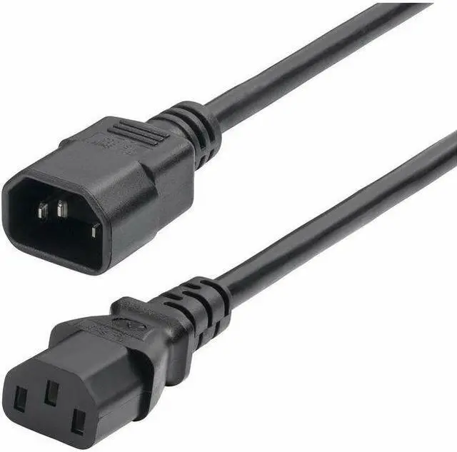 Main image of StarTech 1ft 0.3m Power Extension Cord IEC 60320 C14 to C13 PDU Power Cord 10A 250V 18AWG UL Listed Components 87138100POWERCORD
