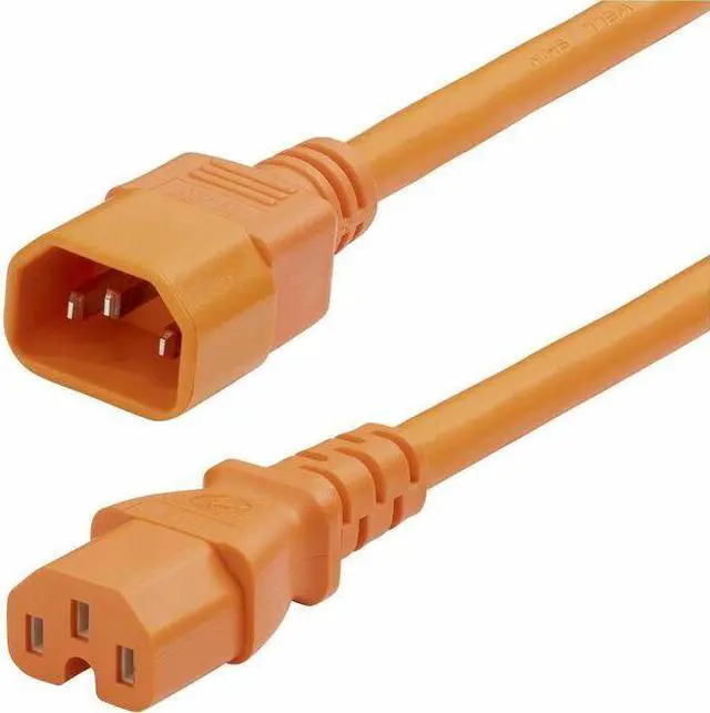 Main image of StarTech 6ft 1.8m Heavy Duty PDU Power Cord IEC 60320 C14 to C15 15A 250V 14AWG Orange Power Cable UL Listed Components 8915460QPOWERCORD
