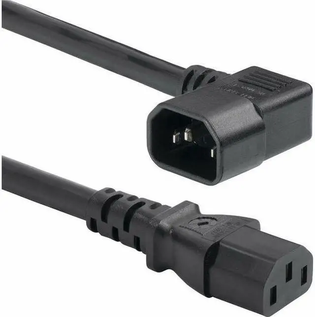 Main image of StarTech 6ft 1.8m Heavy Duty Power Cord Right Angle IEC 60320 C14 to C13 15A 250V 14AWG UL Listed Components 87454600POWERCORD