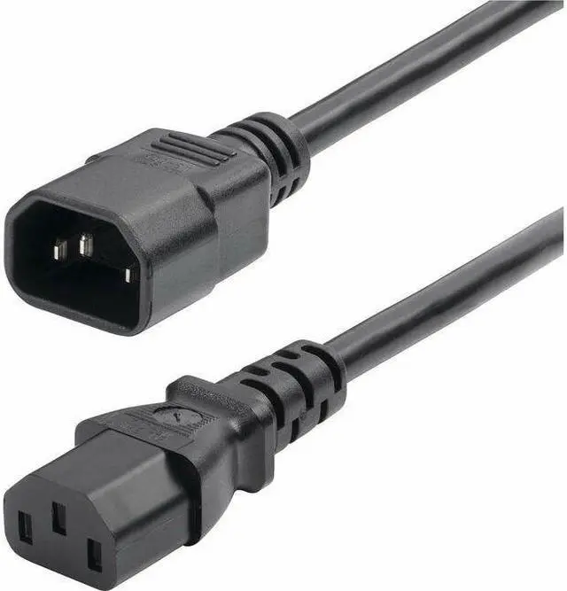 Main image of StarTech 2ft 60cm Power Extension Cord IEC 60320 C14 to C13 PDU Power Cord 10A 250V 18AWG UL Listed Components 87138200POWERCORD