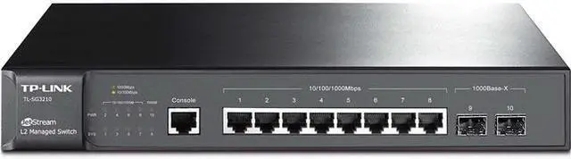 Alt view image 2 of 14 - TP-Link JetStream 8-Port Gigabit L2+ Managed Switch with 2 SFP Slots - 8 Ports - Manageable - 3 Layer Supported - Modular - Optical Fiber, Twisted Pair - Rack-mountable, Desktop