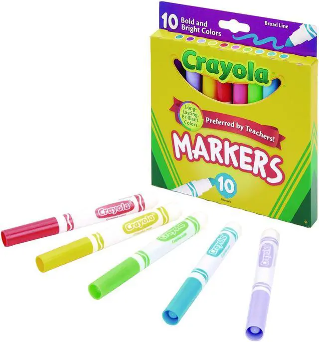 Alt view image 4 of 4 - Crayola Broad Line Markers-Assorted Colors 10/Pkg