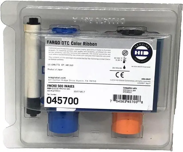 Alt view image 2 of 2 - fargo 45700 color ribbon (ymcko), 500 images, dtc5500lmx